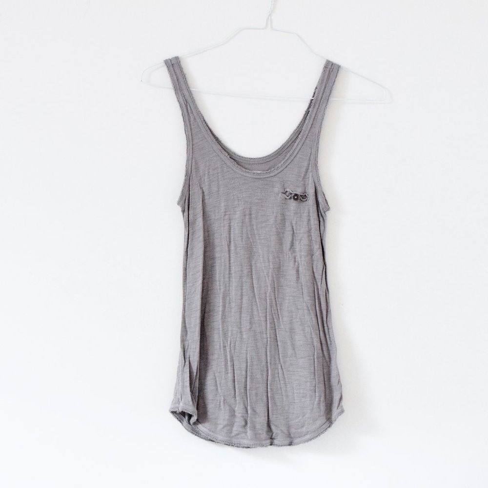 AERIE Grey Lightweight Flowy Singlet Tank Top | Size XS